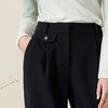 玳莎修身九分裤女秋季新款黑色百搭显瘦休闲裤简约设计感裤子 BC36303 商品缩略图1
