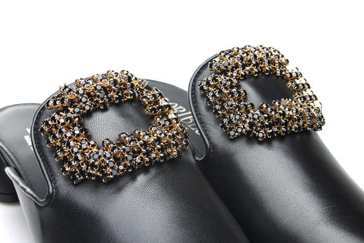 豪麟名鞋奥莱LORIBLU女鞋穆勒鞋羊皮革+施华洛世奇LR05650B黑色  原价5260元 商品图2