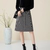 玳莎复古格子半身裙秋冬季新款通勤中高腰包臀显瘦A字裙子 BD34302 商品缩略图1