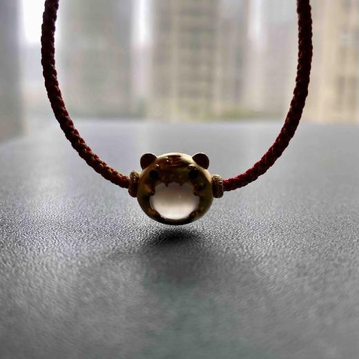 高冰种翡翠萌萌虎年平安手绳手链18k黄金镶嵌 商品图9