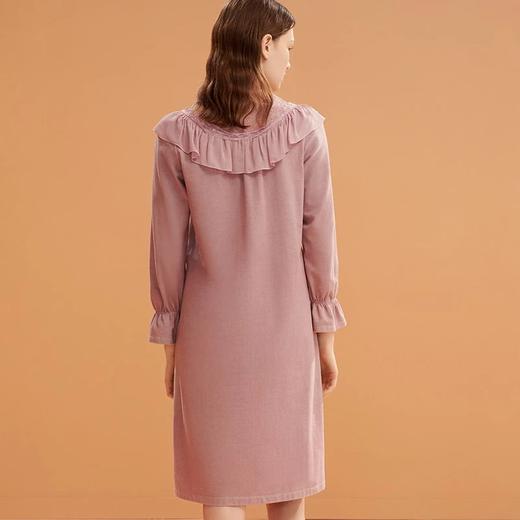 金三塔发热桑蚕丝拉绒素色睡裙 可外穿保暖加厚家居服女士新品 YZFBD302 商品图2