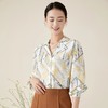 玳莎西装领桑蚕丝衬衫女秋季新款简约气质印花真丝长袖衬衣  BC31311 商品缩略图0