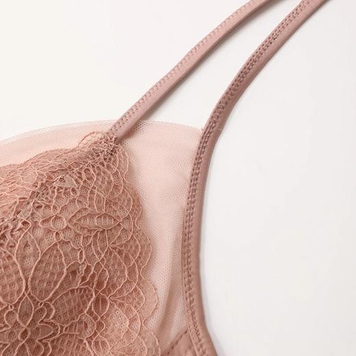 金三塔桑蚕丝内里唯美法式复古轻薄三角杯舒适性感无钢圈内衣文胸  NZFCA304 商品图3