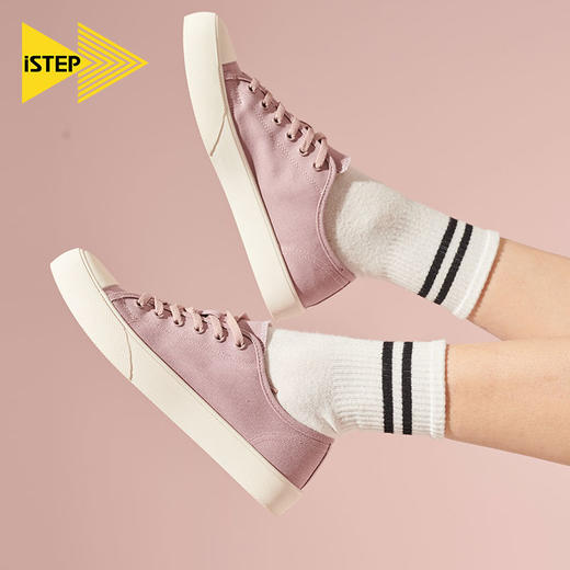 【正品】iSTEP官方2022秋季新款小白鞋女学生韩版百搭男女同款运动帆布鞋 商品图3