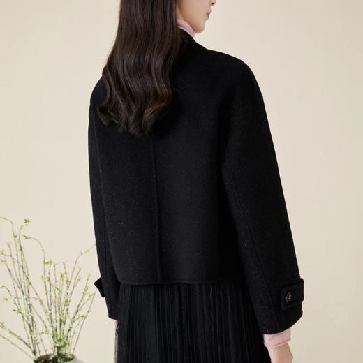 玳莎短款毛呢外套女秋冬新款通勤宽松西装领小个子羊毛呢子大衣 BD37301 商品图4