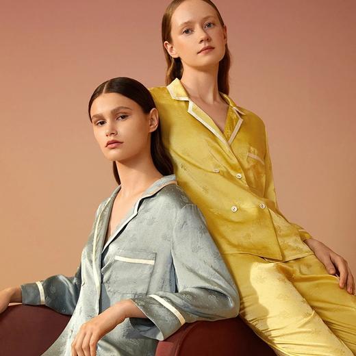 金三塔新品 真丝睡衣女100%桑蚕丝长袖长裤可外穿衣裤套  YSFAC208 商品图1