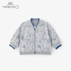 英氏男宝宝春秋单层薄外套纯棉无帽休闲拉链衫22YRWBJ12152A