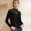 金三塔新品真丝蕾丝保暖上衣女高领长袖打底衫女  1NZF9C724 商品缩略图0
