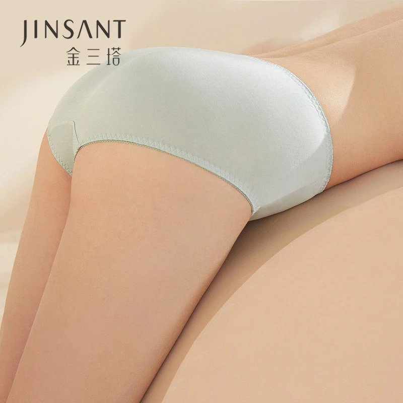 金三塔真丝中腰内裤女 100%桑蚕丝透气舒适小平角裤（私密物品不支持退换）  8NZW2201