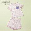 金三塔少女真丝短袖衣裤套可外穿家居服衣裤套装 YZFBB401 商品缩略图0