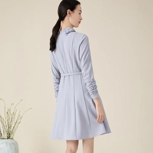 玳莎两件式翻领连衣裙新款早秋气质女装修身显瘦优雅A字裙 BC35302 商品图4