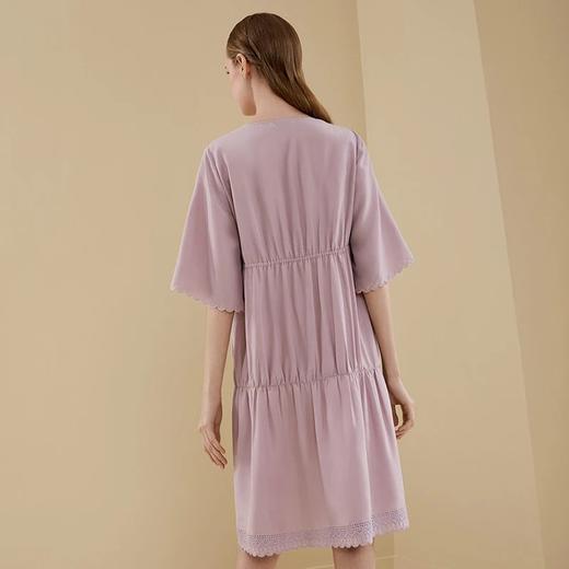 金三塔真丝素色睡袍100%桑蚕丝晨袍家居服睡衣女YSFBB101 商品图1