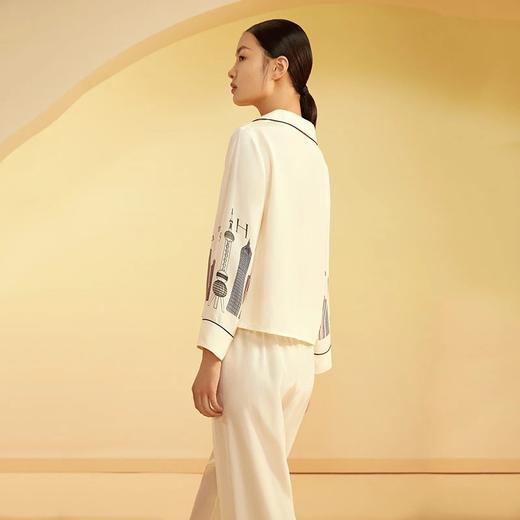 金三塔重磅真丝睡衣印花两件套100%桑蚕丝家居服女YSFBA214 商品图1