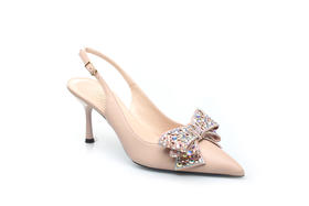 豪麟名鞋奥莱LORIBLU女装羊皮革+施华洛世奇百变半凉鞋LR05261B粉色  原价5660元