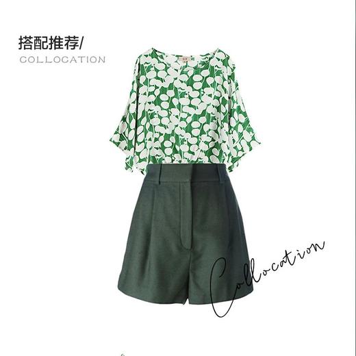 金三塔真丝小衫女100%桑蚕丝时尚印花上衣外套YSFAA708 商品图2