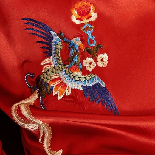 金三塔新品真丝性感吊带睡衣女100%桑蚕丝 凤凰绣花吊带裙   YSFBA306 商品图2