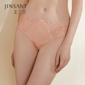 金三塔秋季新品 真丝内裤女中腰透气蕾丝性感三角裤（私密物品不支持退换）  NZFAB204
