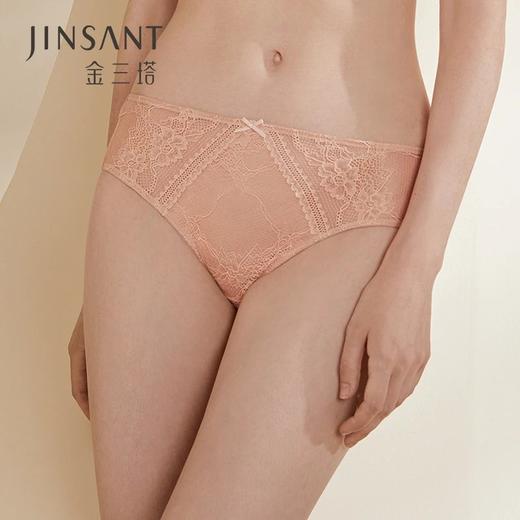 金三塔秋季新品 真丝内裤女中腰透气蕾丝性感三角裤（私密物品不支持退换）  NZFAB204 商品图0
