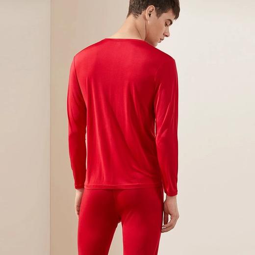 金三塔秋冬真丝针织内衣套装圆领保暖衣裤套纯色保暖衣男    8NYM0202 商品图2