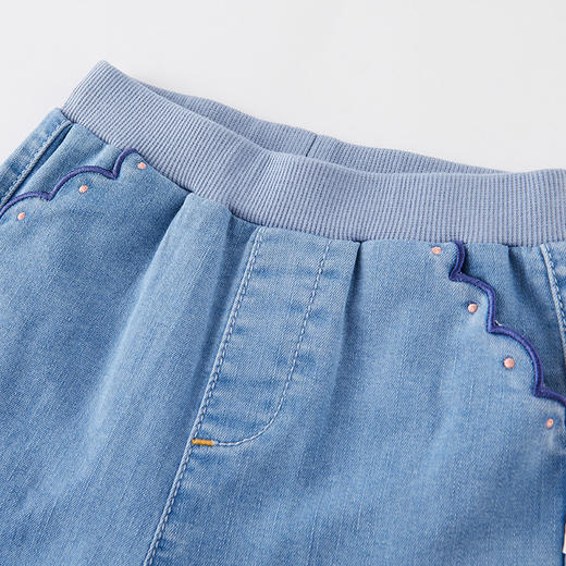 英氏女童牛仔裤儿童渐变刺绣时尚裤子超萌长裤22新品YRKCJ12189A 商品图1