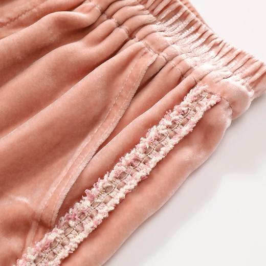 金三塔桑蚕丝丝绒情侣睡衣套装秋冬男女运动可外穿保暖家居服  YSFBD203+YSMBD201 商品图3