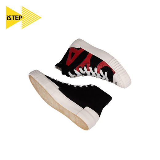 iSTEP高帮字母款帆布鞋小白鞋女青春潮流时尚街拍板鞋休闲鞋潮鞋 商品图3