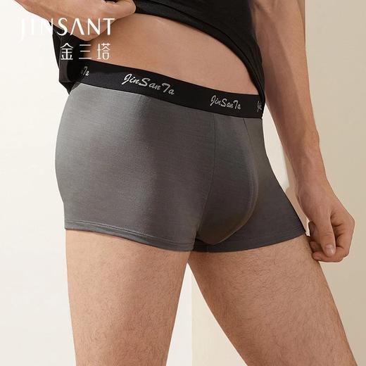 【2条装】金三塔100%桑蚕丝无缝男士内裤中腰平角裤真丝舒适透气内裤（私密物品不支持退换）  3NZM064 商品图3