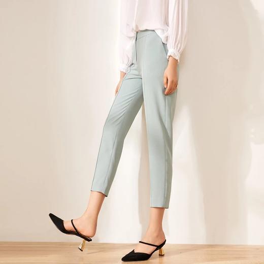 玳莎薄荷绿九分休闲裤哈伦薄款女裤马卡龙宽松直筒小脚裤  BB36302 商品图1