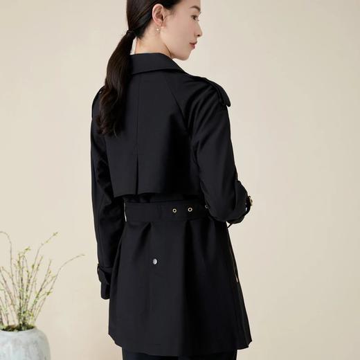 玳莎一手长风衣女新款秋季气质大翻领中长款小个子休闲外套带设计 BC38301 商品图4