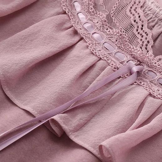 金三塔发热桑蚕丝拉绒素色睡裙 可外穿保暖加厚家居服女士新品 YZFBD302 商品图3