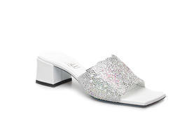 豪麟名鞋奥莱LORIBLU女鞋羊反绒面革+施华洛世奇凉拖LR05150L白色  原价5260元