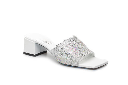 豪麟名鞋奥莱LORIBLU女鞋羊反绒面革+施华洛世奇凉拖LR05150L白色  原价5260元 商品图0