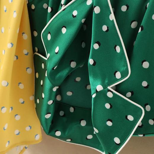 金三塔桑蚕丝弹力波点睡裙女 凉感七分袖可外穿睡衣 YSFBA326 商品图3