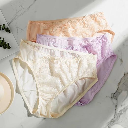 金三塔中腰三角真丝内裤女（三条装组合装）（私密物品不支持退换）NZF4B216  商品图2