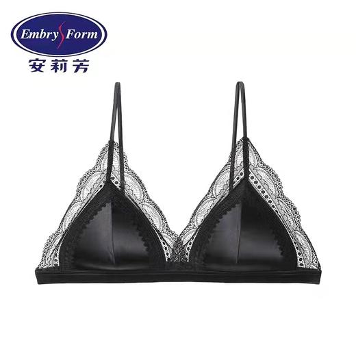 安莉芳小胸桑蚕丝无钢圈三角杯文胸女薄款蕾丝法式内衣EB00062 商品图1
