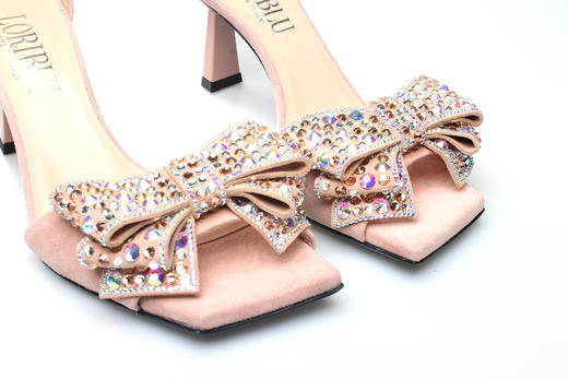 豪麟名鞋奥莱LORIBLU女鞋凉鞋羊皮革+施华洛世奇LR05261L粉色  原价5660元 商品图2