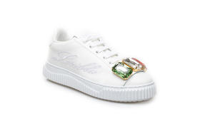 豪麟名鞋奥莱LORIBLU女鞋时尚休闲鞋牛皮革+施华洛世奇LR05739X白色  原价3960元