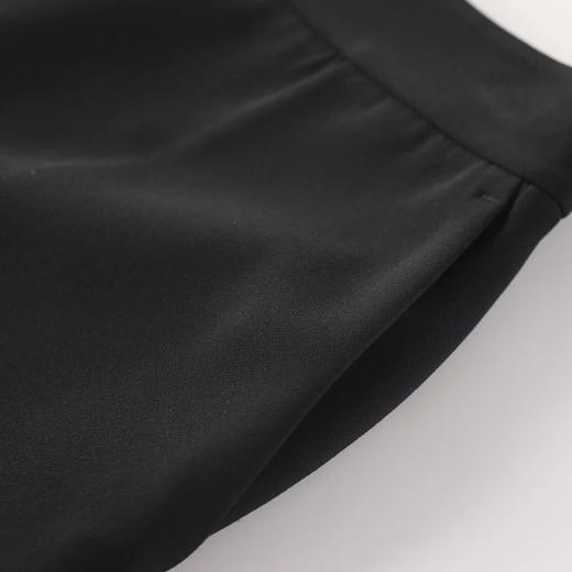 玳莎微喇叭裤女春秋高腰显瘦黑色涤纶绉修身九分开叉西装休闲裤   AC36302 商品图5