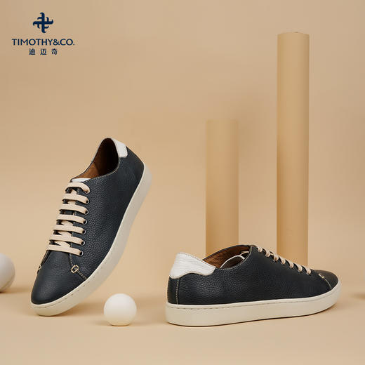 【正品】迪迈奇男鞋头层牛皮懒人鞋一脚蹬舒适休闲商务运动百搭板鞋真皮鞋 商品图1