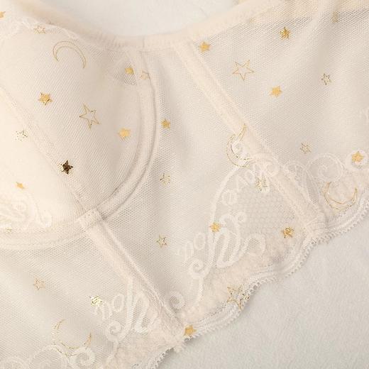 金三塔法式裹胸式文胸星月烫金蕾丝真丝美肤性感聚拢内衣套装 NZFCA399 商品图2