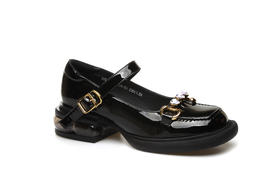 豪麟名鞋奥莱迪嘉女装牛移膜革玛丽珍鞋DJLZO21WP214黑色  原价1660元