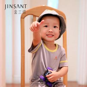 金三塔100%桑蚕丝宝宝短袖衣裤套BBY013