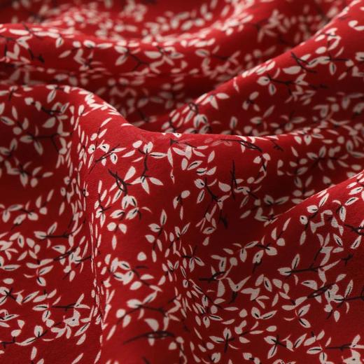 玳莎新品真丝连衣裙乔其印花短袖收腰修身真丝气质显瘦中长款裙子 BB35104 商品图4