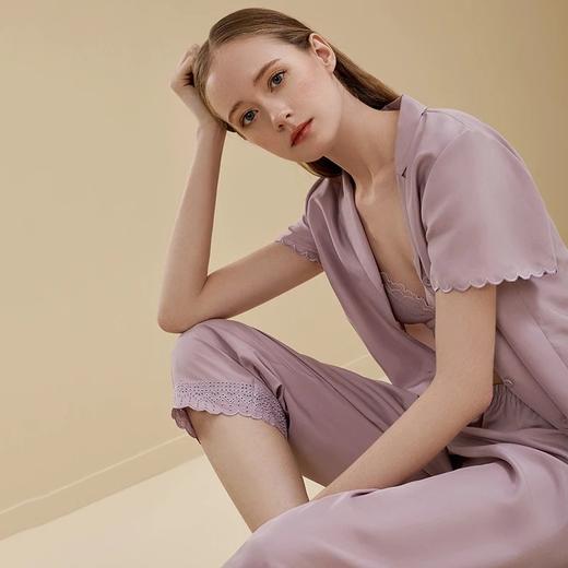 金三塔真丝睡衣两件套女100%桑蚕丝可外穿家居服YSFBB408 商品图1