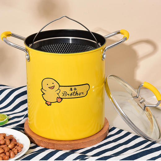 多功能炸炸壶 家用少油烟小炸锅精铁带涂层油炸锅电磁炉燃气灶通用 商品图2