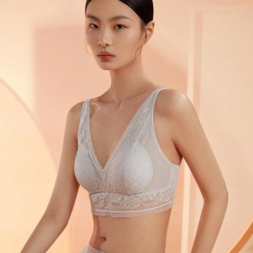 金三塔新品 真丝性感无钢圈全罩杯内衣女聚拢透气蕾丝胸罩  NZFBC303 商品图1