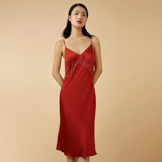 金三塔19姆米重磅100%桑蚕丝真丝性感美背红色本命年婚庆吊带裙女 YSFCA301 商品图2