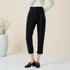 玳莎修身九分裤女秋季新款黑色百搭显瘦休闲裤简约设计感裤子 BC36303 商品缩略图0