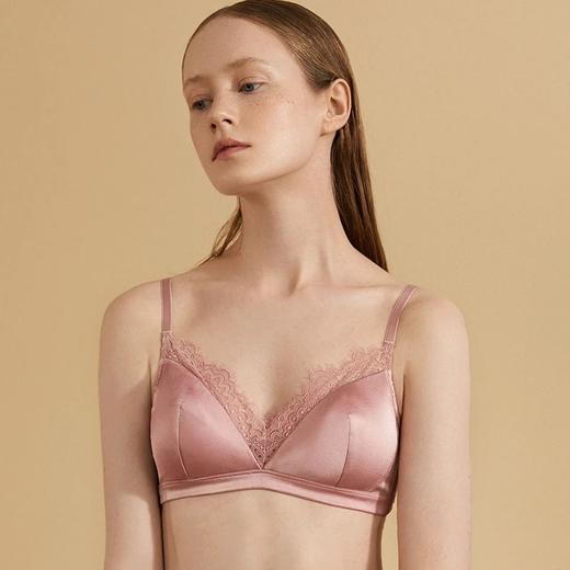 金三塔真丝缎面内衣女 桑蚕丝性感透气无钢圈文胸   NSFAC306 商品图2