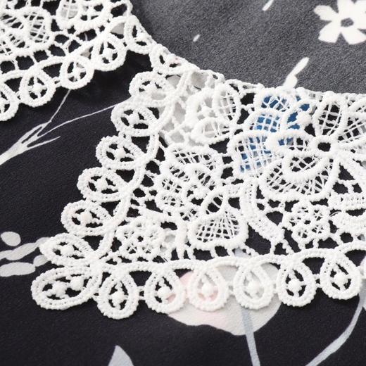 玳莎真丝双绉T恤女 大彼得翻领花边小衫优雅桑蚕丝上衣   BB31106 商品图4